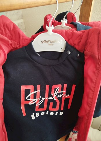 Kırmızı Erkek Çocuk Kapitone Yelekli 3lü takım 3-6 ay - Görsel 4