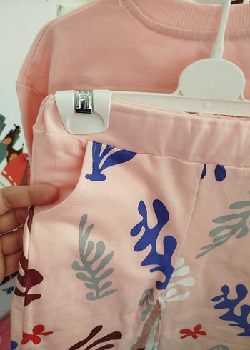 kız çocuk ince şardonlu(polarlı) hafif İspanyol paça takım2 yaş - Görsel 3