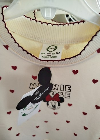 Beyaz Minnie Mouse Baskılı Elbise - Görsel 4