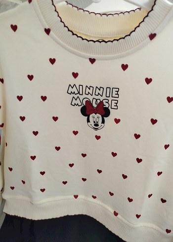 Beyaz Minnie Mouse Baskılı Elbise - Görsel 2