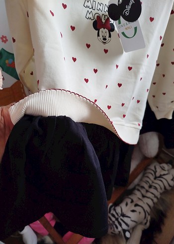 Beyaz Minnie Mouse Baskılı Elbise - Görsel 5