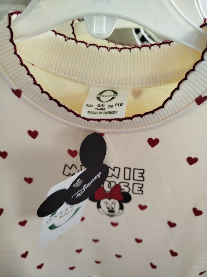 Beyaz Minnie Mouse Baskılı Elbise - Görsel 4