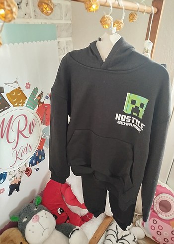 Minecraft Baskılı Siyah Erkek takım 13/14 yaş - Görsel 2