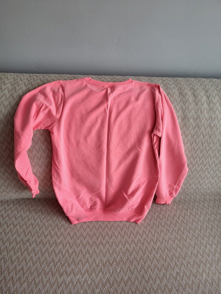 Kızlar İçin Pembe Uzun Kollu Sweatshirt - Görsel 4