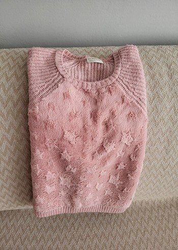 Nakış Detaylı Pembe Örgü Kadın Kazak - Görsel 8