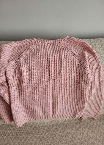 Nakış Detaylı Pembe Örgü Kadın Kazak - Görsel 6