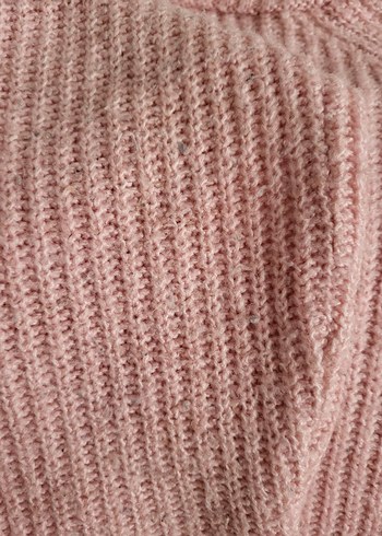 Nakış Detaylı Pembe Örgü Kadın Kazak - Görsel 7