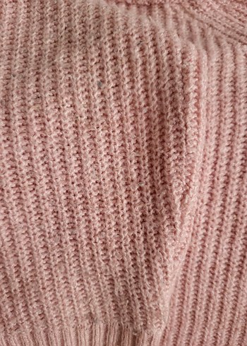 Nakış Detaylı Pembe Örgü Kadın Kazak - Görsel 5