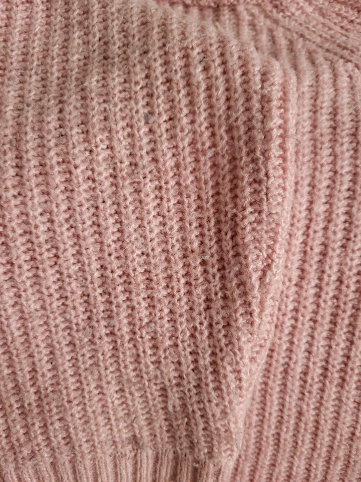 Nakış Detaylı Pembe Örgü Kadın Kazak - Görsel 5