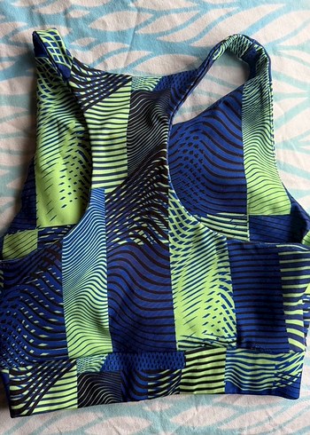 Mavi Desenli Spor Sütyeni - Görsel 2