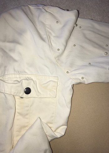 Kolları incili kırık beyaz ceket - Görsel 2