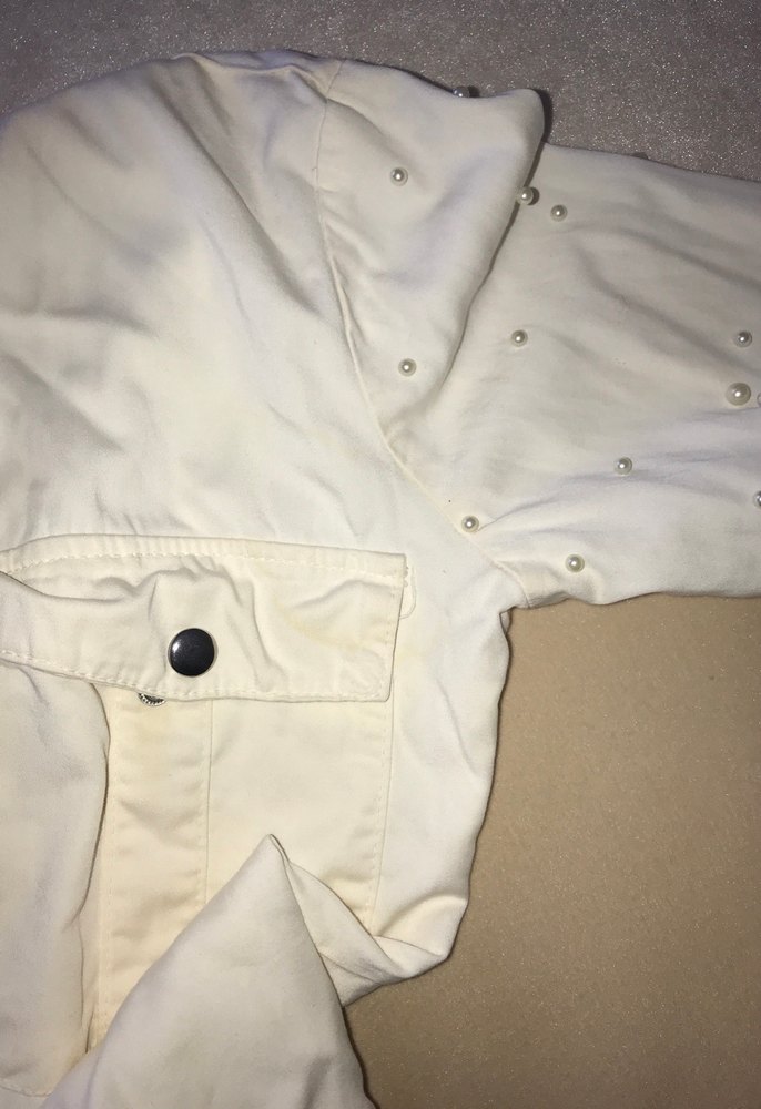 Kolları incili kırık beyaz ceket - Görsel 2