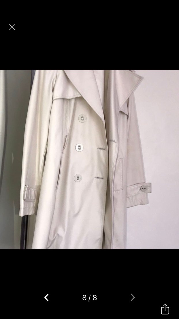 Düğmeli Bej Kadın Trençkot sıfır - Görsel 2