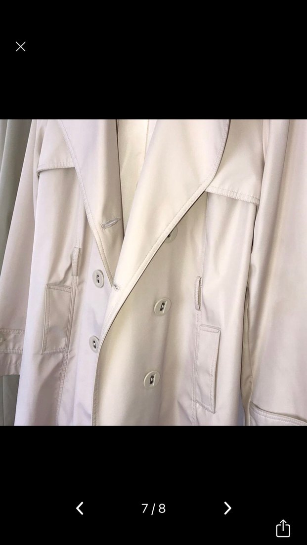 Düğmeli Bej Kadın Trençkot sıfır - Görsel 4