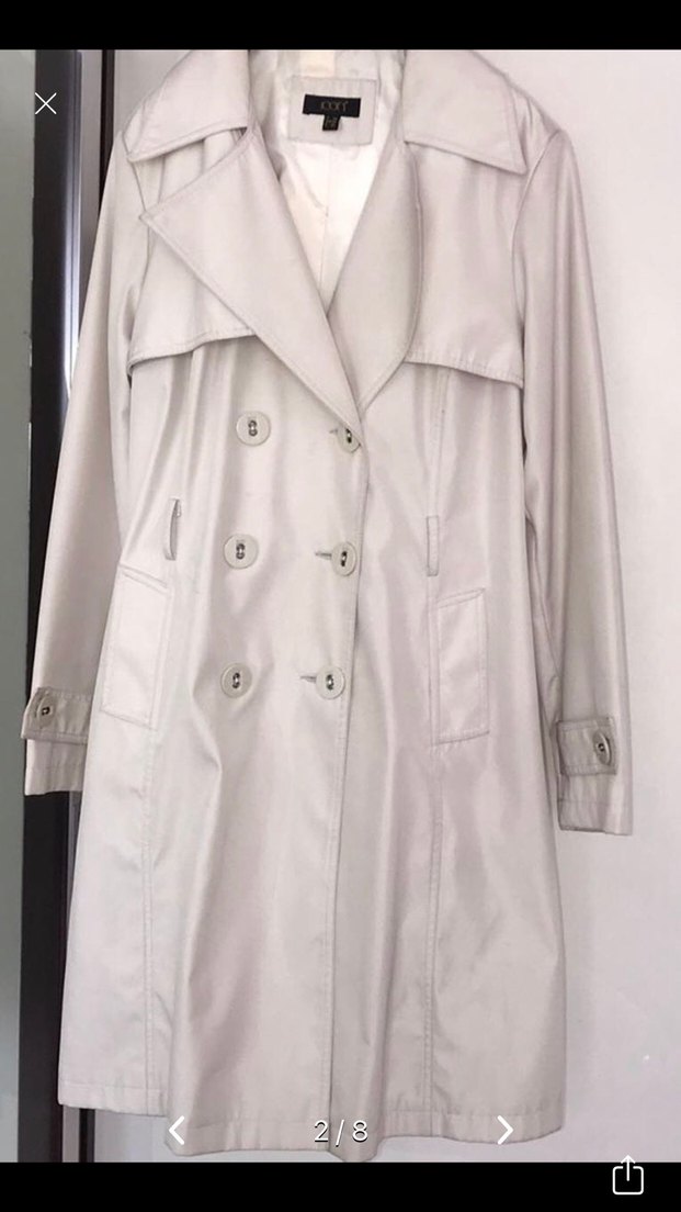 Düğmeli Bej Kadın Trençkot sıfır - Görsel 5