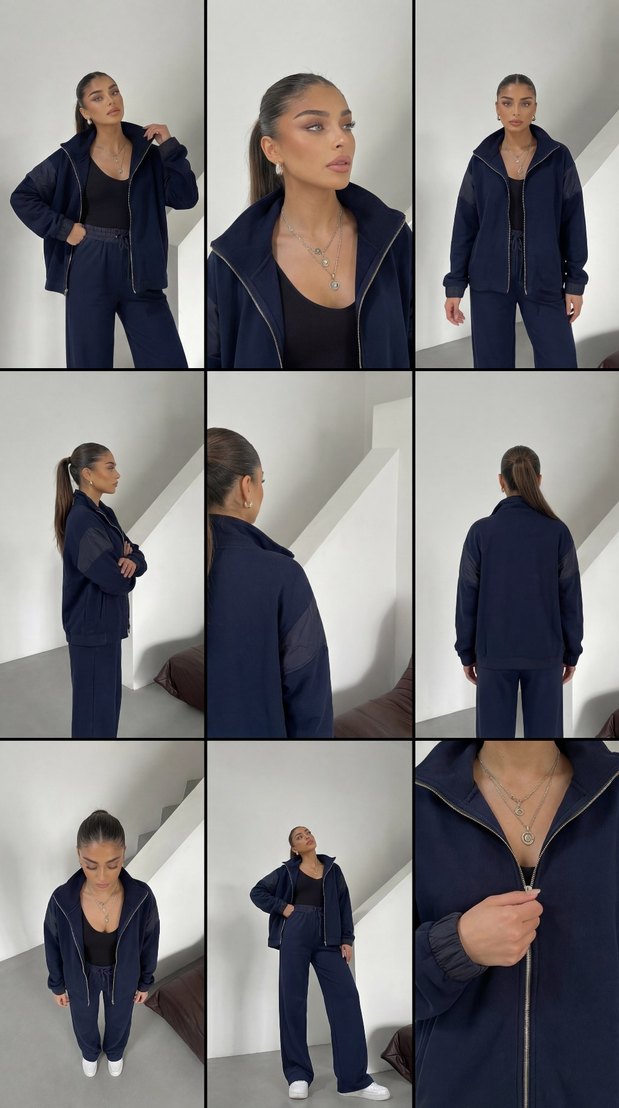 Kadın lacivert  Salaş Eşofman Takımı - Görsel 3