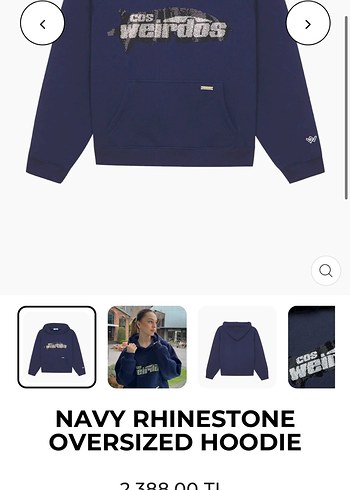 Pull and Bear Cos Weirdos Navy Hoodie Lacivert