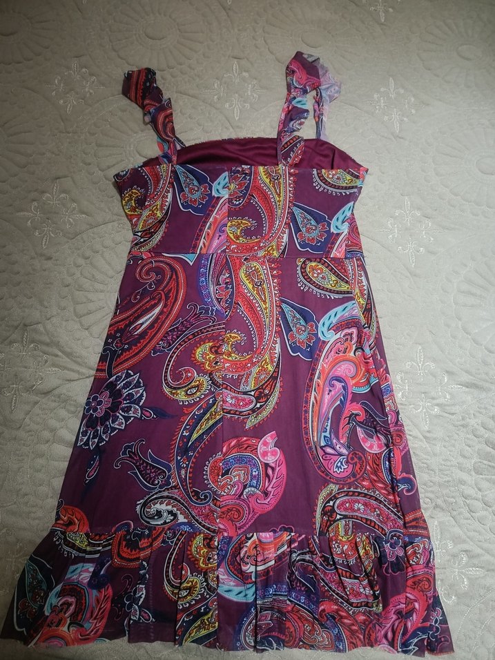 Renkli Bağlamalı Askılı Bohem Elbise - Görsel 3