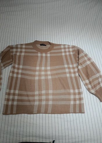 Pendoyl Ekose Desenli Kahverengi Kadın Kazak - Görsel 3