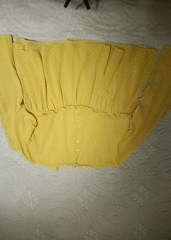 Nakışlı Sarı Bohem Bluz - Görsel 3