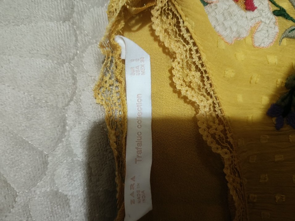 Nakışlı Sarı Bohem Bluz - Görsel 2