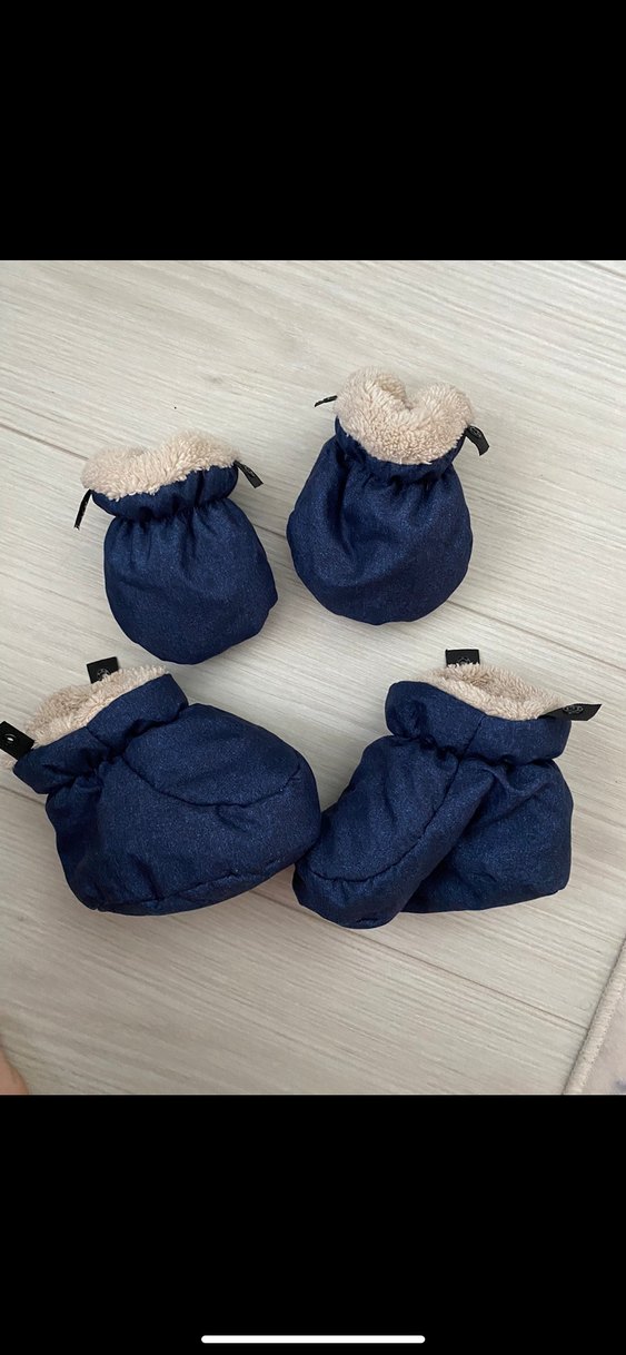 Kürklü Kapüşonlu Mavi Bebek Tulumu - Görsel 3