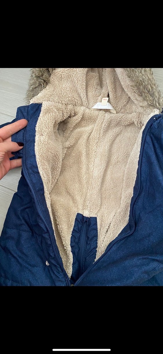 Kürklü Kapüşonlu Mavi Bebek Tulumu - Görsel 5