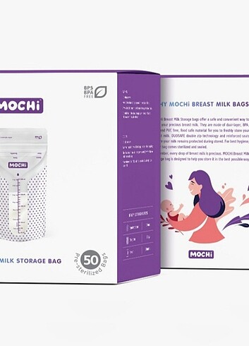 Mochi Anne Sütü Süt Saklama Poşeti 50 Adet