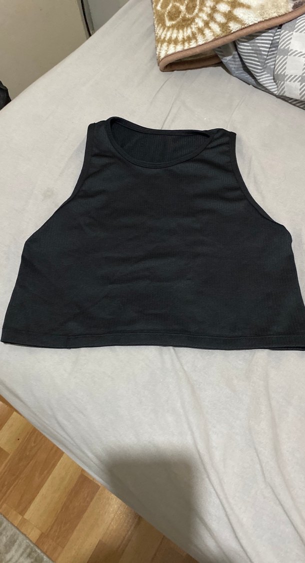 Siyah Kolsuz Crop Top - Görsel 2