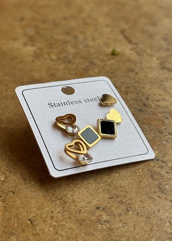 6lı Küpe Seti - Paslanmaz Çelik - Görsel 3