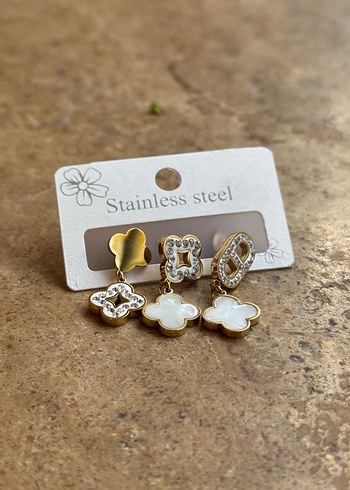 6lı Küpe Seti - Paslanmaz Çelik - Görsel 4