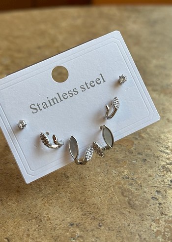 6lı Küpe Seti - Paslanmaz Çelik - Görsel 5