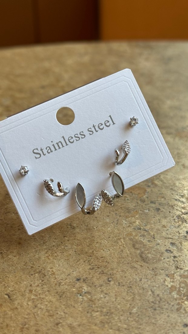 6lı Küpe Seti - Paslanmaz Çelik - Görsel 5