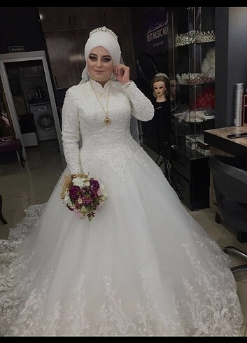 42 Beden beyaz Renk 42 44 beden özel dikim gelinlik