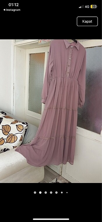 46 beden sifon elbise 135 boy iki kol 53