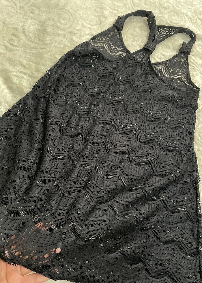 Dantelli kimino elbise - Görsel 3