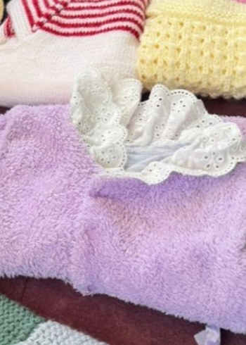 Pastel Renkli Örgü Fırfırlı Saç Aksesuarı