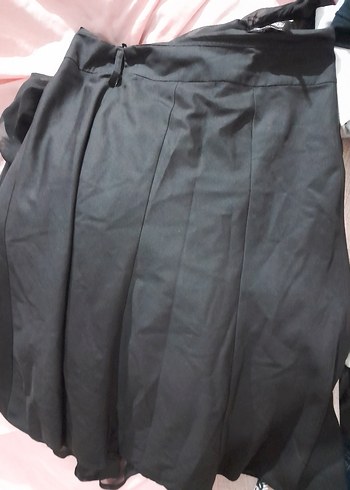 Puantiye Desenli Pileli Siyah Midi Hamile Eteği - Görsel 2