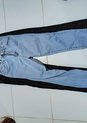 l Beden mavi Renk Kadın Mavi Denim Normal Kesim Jean