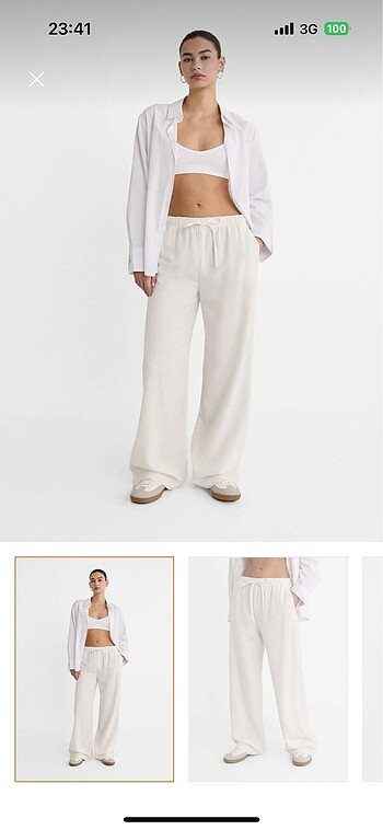 Stradivarius keten pantolon