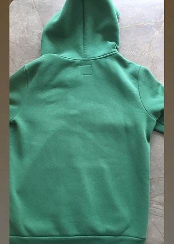 Kadın Yeşil Kapüşonlu Fermuarlı Sweatshirt - Görsel 4