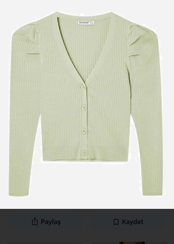 Düğmeli V Yaka Mini Hırka - Görsel 3