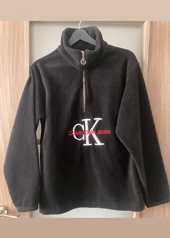 Calvin Klein Siyah Polar Yari Fermuarli Sweatshirt