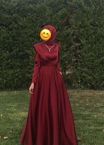 m Beden bordo Renk Tesettür abiye şal dahil