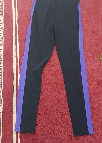 Mor Şeritli Siyah tayt - Görsel 5