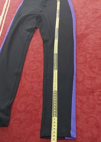 Mor Şeritli Siyah tayt - Görsel 2