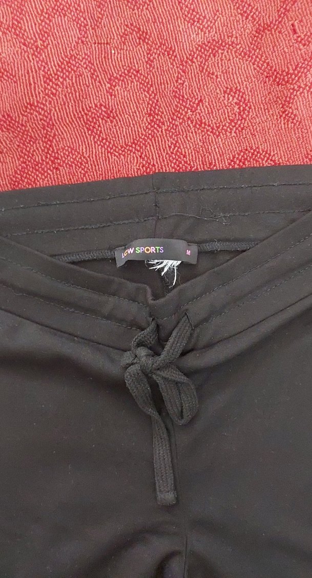 Mor Şeritli Siyah tayt - Görsel 3