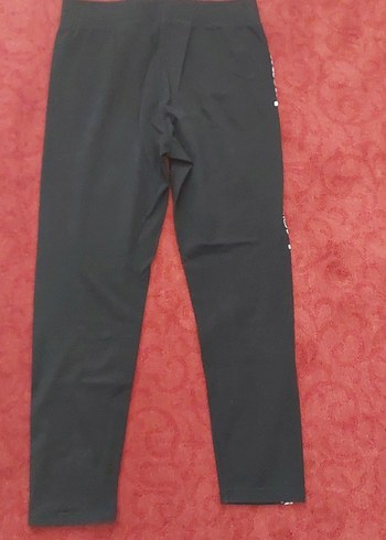 Siyah Baskılı Elastik Kadın Tayt - Görsel 5