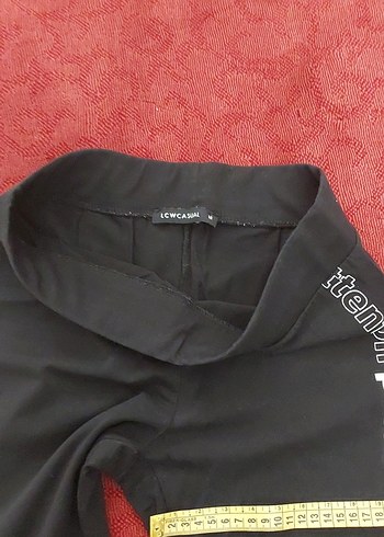 Siyah Baskılı Elastik Kadın Tayt - Görsel 4