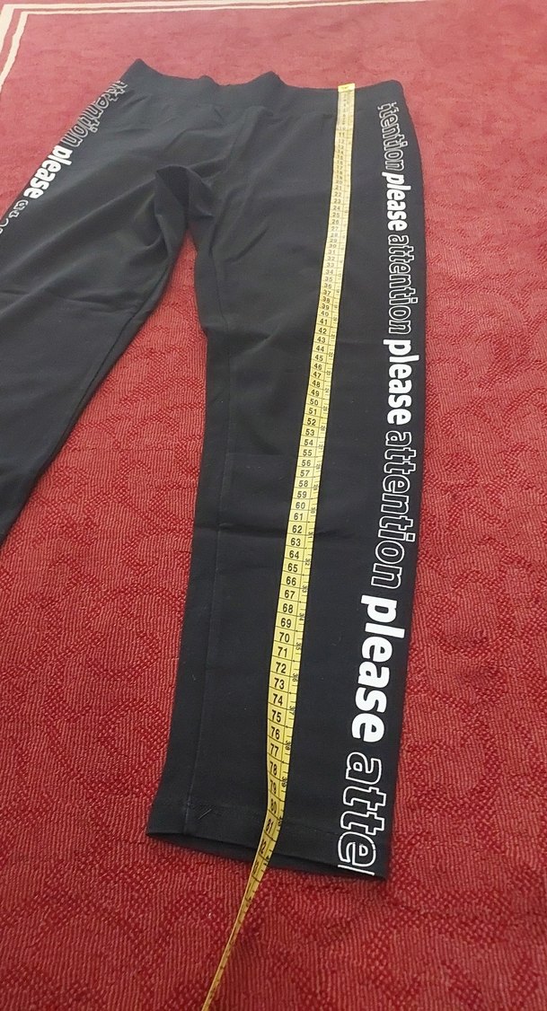 Siyah Baskılı Elastik Kadın Tayt - Görsel 2